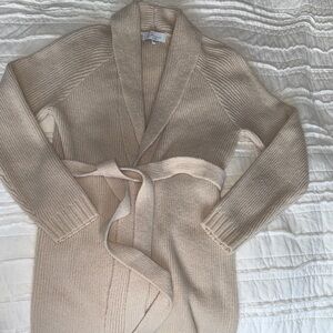 L'Academie Beige Belted Cardigan